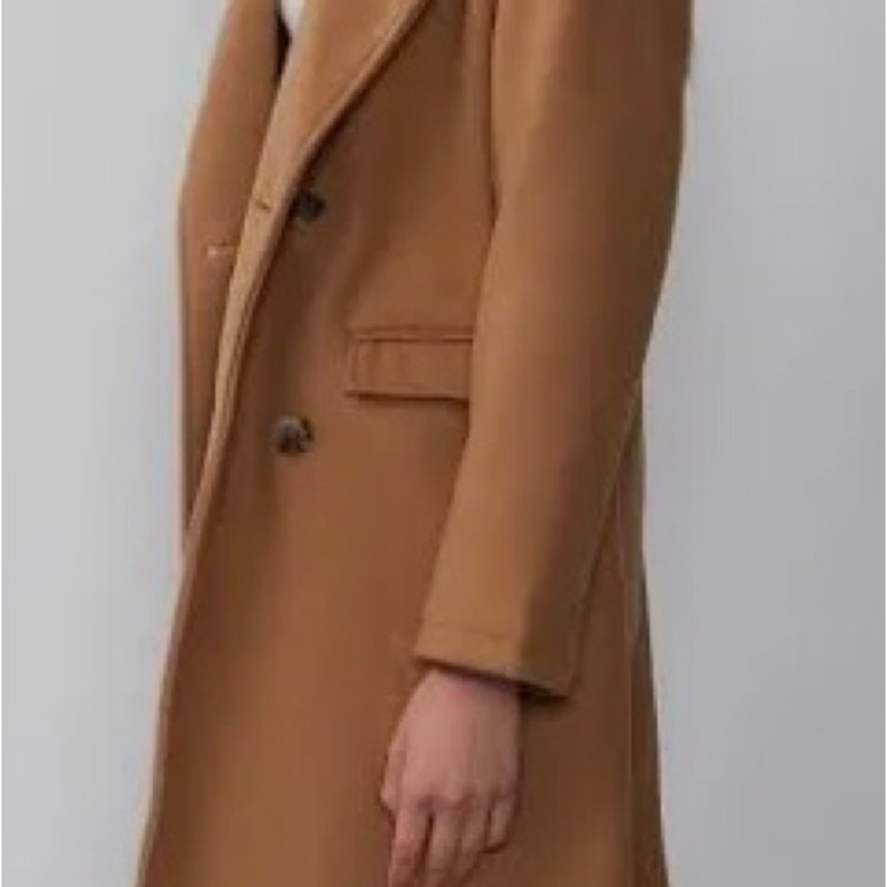 Oversized Notch Lapel Trench Coat  / NATURAL - CAMEL - Picture 5 of 6